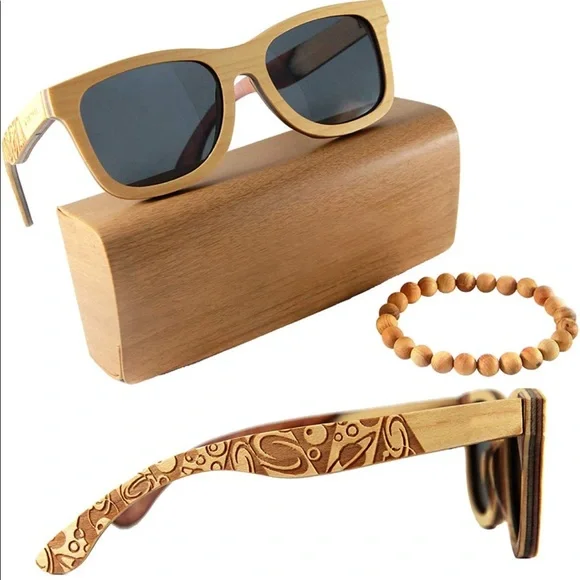 BRAND NEW STYLISH LUXURY (REAL WOOD) WOODEN SUNGLASSES. - Picture 1 of 6